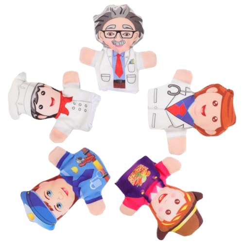 BESTonZON 5 Stück Teiliges Kleine Fingerpuppen mit Berufsmotiven Weiche Cartoon Fingerpuppenspielzeuge für Rollenspiele Geschichtenerzählen und Soziale Veranstaltungen BESTonZON 5 Stück Teiliges Kleine Fingerpuppen mit Berufsmotiven Weiche Cartoon Fingerpuppenspielzeuge für Rollenspiele Geschichtenerzählen und Soziale Veranstaltungen von BESTonZON