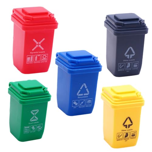 BESTonZON 5 Stück Teiliges Miniatur Mülltonnen Mini Abfallbehälter für Puppenhaus und Sandtisch Dekoration Handgefertigte Mini Müllkübel für Kinderzimmer und Kreative Miniaturszenen BESTonZON 5 Stück Teiliges Miniatur Mülltonnen Mini Abfallbehälter für Puppenhaus und Sandtisch Dekoration Handgefertigte Mini Müllkübel für Kinderzimmer und Kreative Miniaturszenen von BESTonZON