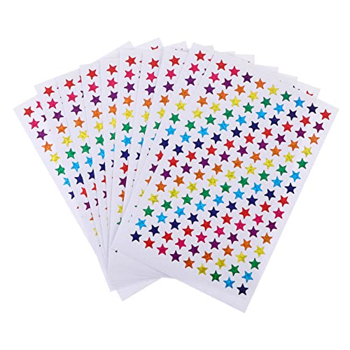 BESTonZON 50 Blatt Belohnungsaufkleber Kinder Dekor Funkelnde Aufkleber Aufkleberetiketten Bunte Sternaufkleber Glitzeraufkleber Kinder Aufkleber Kinder Basteln Aufkleber Massenaufkleber PVC von BESTonZON