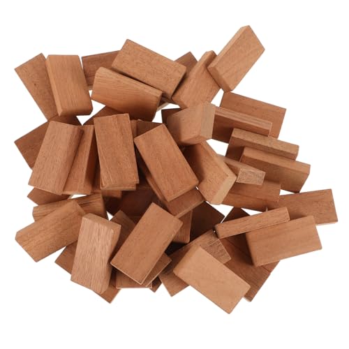 BESTonZON 50 Stück Domino-Spiel Dominotisch Brettspiele Dominosteine ​​aus Holz Leichte Reise-dominosteine Mini Dominosteine Dominospielzeug Aus Holz Hölzern Light Brown von BESTonZON