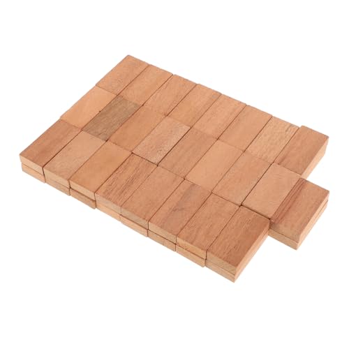 BESTonZON 50 Stück Domino-Spiel Mini Dominosteine Dominotisch Dominosteine ​​aus Holz Dominospielzeug Aus Holz Mini-brettspiele Leichte Reise-dominosteine Hölzern Light Brown von BESTonZON