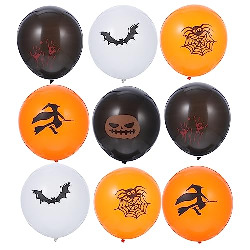 BESTonZON 50 Stück Halloween Latexballons Neon Leuchtende Ballons Kürbis Und Ballon Halloween Ornamente Laterne Mini Ornamente Für Kinderparty Zubehör Skelett Fledermaus von BESTonZON