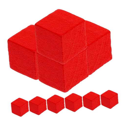 BESTonZON 50 Stück Schachzubehör Riesenbrettspiel groß Brettspielfiguren Schachbauer kinderschachspiel schachfiguren Set Tischspiel Zubehör Schachbrett Schach Spielzubehör Holz rot von BESTonZON