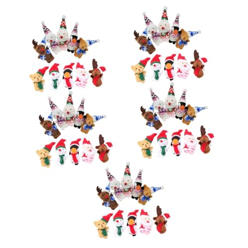 BESTonZON 50 Stück Weihnachts Fingerpuppen Geschichtenpuppen Tier Fingerpuppen Kleinkind Fingerpuppen Fingertier Spielzeug Kinderbedarf Weihnachts Fingerpuppen Entzückendes von BESTonZON