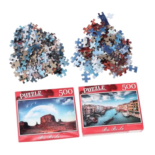 BESTonZON 2 Sets Puzzle- 500 Teile Schwierige Puzzles für Gedulds- und Konzentrationstraining Lustiges Teenager-Spielzeug von BESTonZON