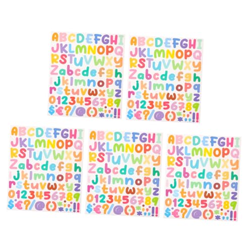 BESTonZON 5St Aufkleberbuchstaben für Plakatwand Scrapbooking Stickers namens Sticker Nummernaufkleber Buchstaben Aufkleber Name Stickers Zahlenaufkleber dekorative Aufkleber Colorful von BESTonZON