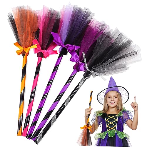 BESTonZON 5St Hexenbesen Fliegende Halloween Halloween-Hexenkostüm Halloween-Kranz Tür Halloween atmosphäre Halloween Dekoration Hexenzubehör Hexen-Halloween-Kostüme für Plastik von BESTonZON