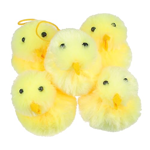 BESTonZON 5St Hühnchen-Plüschpuppe lustige Puppe Mini- für Eier gefülltes Faultier Plüschtier Plüschhühner für beruhigende Puppe Puppe PP Baumwolle Yellow von BESTonZON