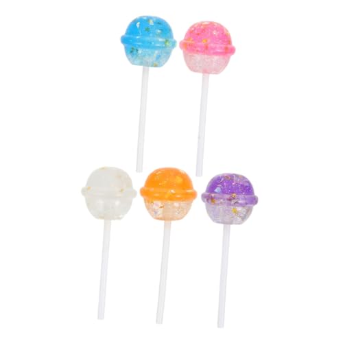 BESTonZON 5St Lutscher Spielzeug Simulation Lutscher Charme Lollipop-Ornament-Bastelarbeiten DIY-Bastelbedarf Mini-Lutscher mit Flacher Rückseite Lollipop-Requisiten-Dekorationen Plastik von BESTonZON