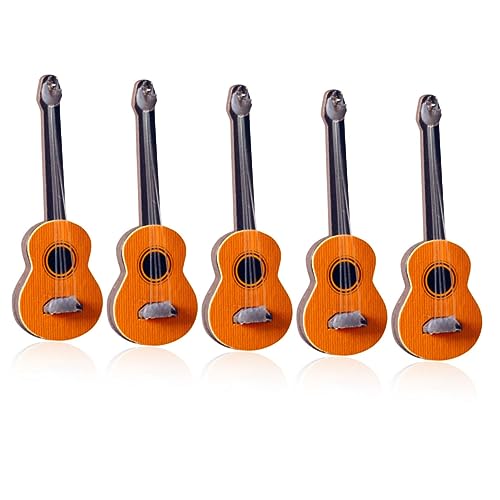 BESTonZON 5St Mini-Möbelmodell Mini-E-Gitarre Gitarreninstrument Figur Miniatur Dekorative Gitarrenmodelle Dekorative Dekorationsmodelle Mini-Gitarrenmodell Puppenhauszubehör Holz von BESTonZON