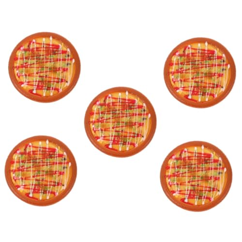 BESTonZON 5St Simulation Pizza-Modell Pizza-Fotografie-Requisiten gefälschtes Pizzamodell Küchen-Dekoration Simulierte Pizza Modell Spielzeug Essen Spielen Vitrine Pizza-Modell PVC von BESTonZON