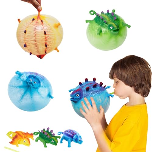 BESTonZON 5stücke Aufblasbares Dinosaurier Spielzeug Blasendes Tier Spielzeug Inflatable Ball Toy Für Lustige Dinosaurier Bälle Zufälliger Stil von BESTonZON