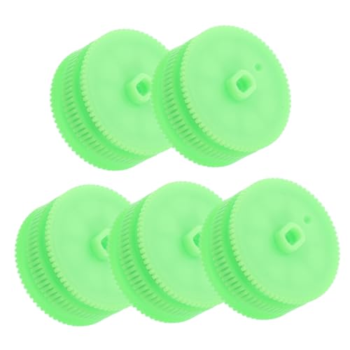 BESTonZON 5St Stützräder für Panzer winzige Autoräder Zahnrad RC Auto Reifen Autoräder aus Gummi DIY-Automodellrad RC-Autoteile Autoräder aus Druckguss Plastik Light Green von BESTonZON