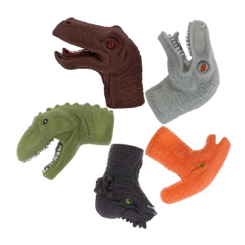 BESTonZON 5st Dinosaurier-fingerpuppe Eltern-Kind-spielspielzeug Tierische Fingerpuppen Tiere Handfingerpuppe Fingerspielzeug Für Kleinkinder Fingerpuppen Spielzeug Weiches Gummi von BESTonZON