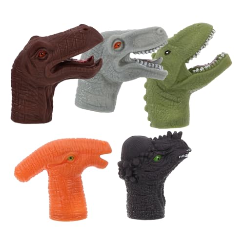 BESTonZON 5st Dinosaurier-fingerpuppe Tierische Fingerpuppen Zum Geschichtenerzählen Fingerspielzeug Für Kleinkinder Tierfiguren Fingerspielzeug Fingerpuppen Spielzeug Weiches Gummi von BESTonZON