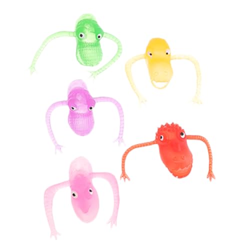 BESTonZON 5st Mini-Dinosaurier- Halloween-fingerpuppe Fingertierspielzeug Dinosaurier-handpuppen Halloween-fingerspielzeug Cartoon-handpuppe Kleines Handspielzeug PVC-Kunststoff von BESTonZON