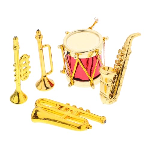 BESTonZON 5-teiliges Miniatur-Saxophon-Modell für Jungen und Mädchen Vintage-musikinstrumenten-Set Lernspielzeug für Jungen und Mädchen von BESTonZON