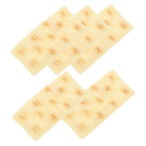 BESTonZON 5st Nachgemachte Soda-Cracker Cookie-Requisite Große Keks-Requisite Simulation Essen Dessert Mini-küchen-Requisiten Simulation Kekse Keksmodell Künstliche Torte Beige PVC von BESTonZON