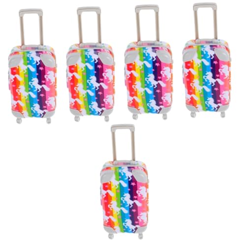 BESTonZON 5st Puppentrolley Gepäckspielzeug Babypuppenkleidung Miniaturgepäck Mini-Koffer Schmücken Modellkoffer Kleiner Koffer Reisezubehör Für Puppen Spielzeugkoffer Puppenkoffer Plastik von BESTonZON