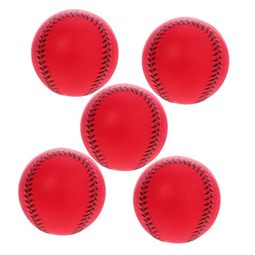 BESTonZON 5st Schaumstoff-Baseball Sport-stressbälle Kinder Trainieren Baseball Wettkampf-Baseball Baseballs Zum Pitchen Baseball Ball Trainingsbälle Lustiges Ballspielzeug Flummi Rot Pu von BESTonZON