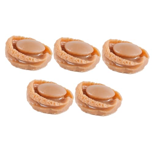 BESTonZON 5st Simulierte Mini-Abalone Miniatur-Food-Modell Harz-Fake-Food-Ornament Mini-küchenszenendekor Winziges Lebensmittelmodell Mini-Food-Requisite Mini- -Rollenspiel Brown Plastik von BESTonZON