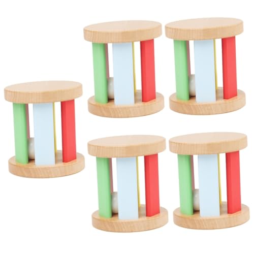 BESTonZON 5St Spielzeugroller Kinderspielzeug Spielzeug Toy Babyrasseln Kleinkindspielzeug Holz handrassel - Puzzle Andere Lernspielzeuge Schlagzeug Musikinstrument neugeboren von BESTonZON