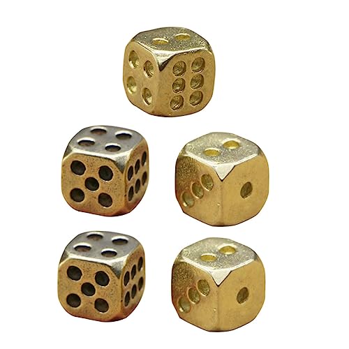 BESTonZON 5st Würfel Aus Reinem Kupfer Kleine Würfelstütze Exquisite Kleine Würfel Einzigartige 6-seitige Würfel 6d Würfel Ausgefallene 6-seitige Würfel Spielstütze Würfelspiel Reines Kupfer von BESTonZON