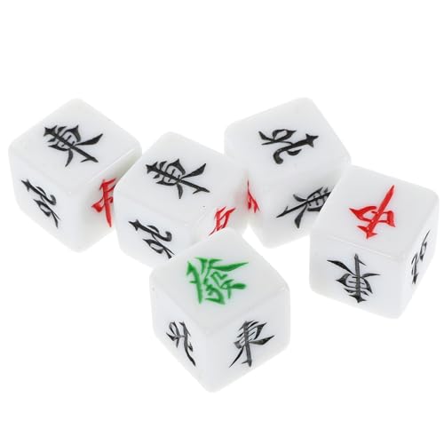 BESTonZON 5st Würfelspielspielzeug Mahjong-Spiel Mahjong-zubehör Mahjong-Karten Mahjong-würfel Würfel Für Mahjong Spiel Würfel Spielwürfel Requisiten Würfel Masse Brettspiel-Tool Acryl von BESTonZON