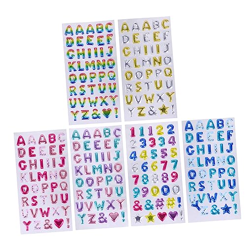 BESTonZON Puzzle-Alphabet-Aufkleber Glitzernde Zahlen- und Buchstabenaufkleber 3D-Aufkleber-Set Kein Kleber Nötig für Abschlussfeiern Basteln von BESTonZON