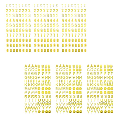 BESTonZON 6 Blätter Alphabet-Aufkleber Selbstklebende Zahlen Und Buchstaben Aufkleber Nach Zahlen Goldene Nummernaufkleber Aufkleber Für Grußkarten Geschenksiegelaufkleber Brief Das Haustier von BESTonZON