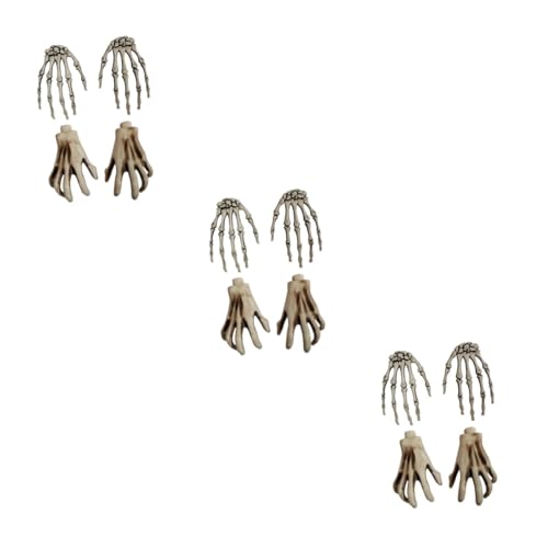 BESTonZON 6 Paar Geisterhand Zombie Handdekorationen Für Kinder Skelett Handknochen Skelett Handdekoration Halloween Skelett Lebensgroße Skeletthände Skelett Pfotenskelette von BESTonZON