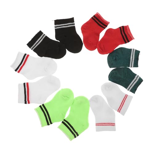 BESTonZON 6 Puppensocken Puppenkleidung Puppenmode Puppen Puppenkollektion Puppenfotografie Spielzeugsocken Puppen-Foto-Requisiten Mini-Socken Puppe kostüm Stoff von BESTonZON