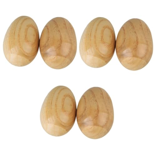 BESTonZON 6 STK Maracas aus Holz Musikalische Maracas Eier Maracas Sandstreuer Maracas Kinderspielzeug kinderinstrumente Spielzeuge Spielzeug für Kleinkinder Musikspielzeug Holzei Bambus von BESTonZON