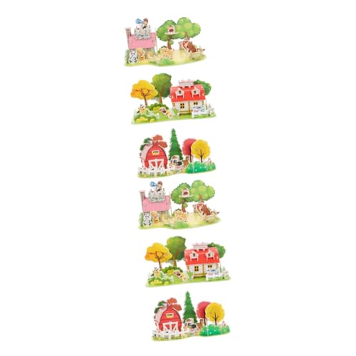 BESTonZON 6 Sätze Modell Kinderrätsel Stapelspielzeug 3D-montagepuzzle Dreidimensionale Rätsel Puzzle Für Kinder 3D-Puzzle-Puzzles 3D-Puzzles Kinderspielzeug Gehirnspielzeug 3D-rätsel Schaum von BESTonZON