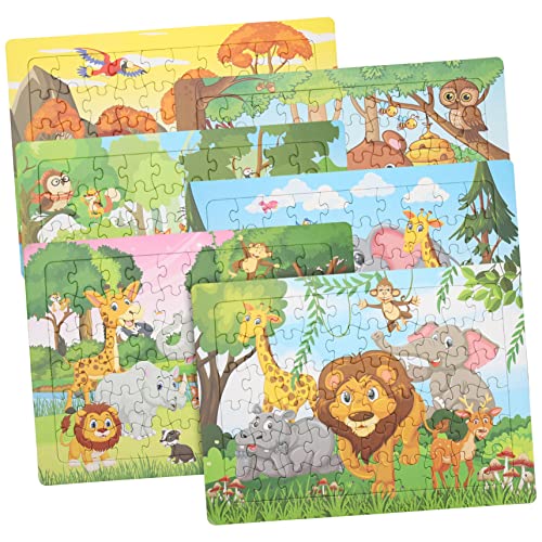 BESTonZON 6 Sets Papier Tierpuzzles Kleinkind Puzzlespielzeug Kinder Lernpuzzle Kinder Lernspielzeug Und Kleinkindspielzeug Kinderpuzzles Spielzeug Für Kinder Spielzeug Für Kinder von BESTonZON