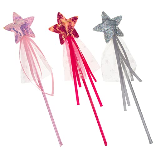 BESTonZON 6 STK Zauberstab Fairy Wand Spielzeug für Kleinkinder und Mädchen Spielzeug für Jugendliche Mädchen Prinzessinnen-Party-Requisiten Zauberstäbe glänzender Sternenstab Plastik von BESTonZON