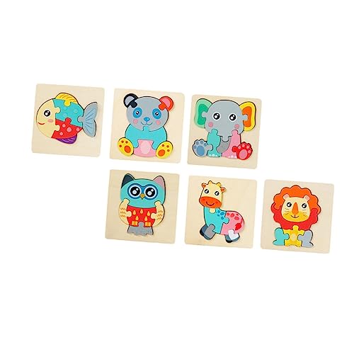 BESTonZON 6 Stück 3D Puzzle Mit Stecknadeln Passendes Formspielzeug Tierpuzzles Lernspielzeug Löwenpuzzles Spielzeugpuzzles Kinderspielzeug Spielzeug Aus Holz von BESTonZON