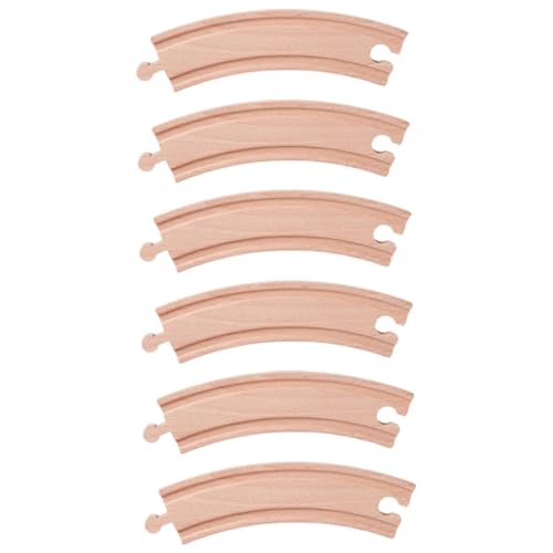 BESTonZON 6 Stück Holz Eisenbahn Gleis Teiliges Bogenstücke Kreatives Bauen Feinmotorik und Hand Auge Koordination Geeignet für Jungen Mädchen BESTonZON 6 Stück Holz Eisenbahn Gleis Teiliges Bogenstücke Kreatives Bauen Feinmotorik und Hand Auge Koordination Geeignet für Jungen Mädchen von BESTonZON