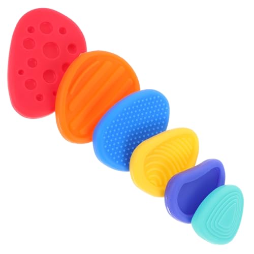 BESTonZON 6 Stück Kinderstein Squishy Aus Silikon Für Kinder Zum Stapeln Für Die Aufbewahrung Von Daumen Sorgfaltsteinen von BESTonZON