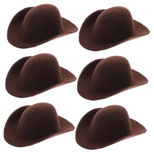 BESTonZON 6 Stück Mini Cowgirl Hüte Puppenzubehör Western Hüte Braun für Basteln Party Dekoration Langlebig Wiederverwendbar für Puppen DIY BESTonZON 6 Stück Mini Cowgirl Hüte Puppenzubehör Western Hüte Braun für Basteln Party Dekoration Langlebig Wiederverwendbar für Puppen DIY von BESTonZON