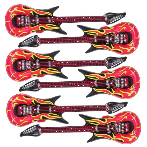 BESTonZON 6 Stück Teiliges Aufblasbares Gitarren aus Langlebigem PVC Tragbare Instrumente für Schnelle Befüllung als Partydeko Geburtstagsgeschenke und Bühnenrequisiten BESTonZON 6 Stück Teiliges Aufblasbares Gitarren aus Langlebigem PVC Tragbare Instrumente für Schnelle Befüllung als Partydeko Geburtstagsgeschenke und Bühnenrequisiten von BESTonZON