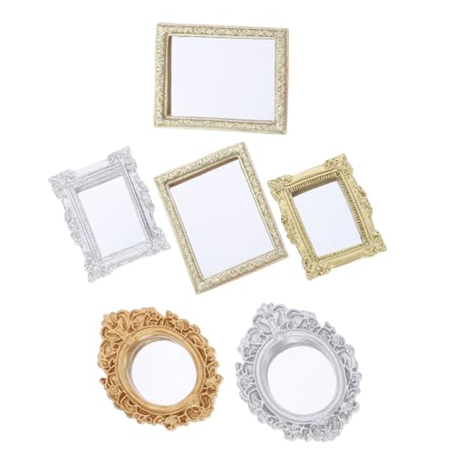 BESTonZON 6 Stück Teiliges Miniatur-Dollhouse-dekor Vintage Kleine Dekorative Spiegel mit Klassischem Rahmen für Schlafzimmer Badezimmer Vielseitige Puppenhausmöbel Zubehör BESTonZON 6 Stück Teiliges Miniatur-Dollhouse-dekor Vintage Kleine Dekorative Spiegel mit Klassischem Rahmen für Schlafzimmer Badezimmer Vielseitige Puppenhausmöbel Zubehör von BESTonZON