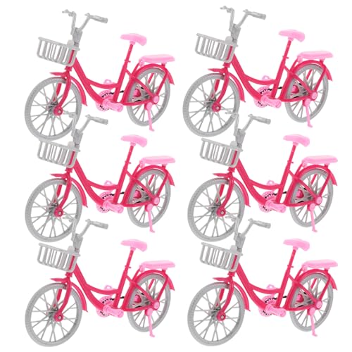 BESTonZON 6-teiliges Puppenhaus-Miniatur-Fahrradspielzeug: Rosa Fahrrad-Kunststoffmodell zum Ausstellen und Anordnen – Kreatives Spielzubehör – Rosa Design für die Mädchenkollektion BESTonZON 6-teiliges Puppenhaus-Miniatur-Fahrradspielzeug: Rosa Fahrrad-Kunststoffmodell zum Ausstellen und Anordnen – Kreatives Spielzubehör – Rosa Design für die Mädchenkollektion von BESTonZON