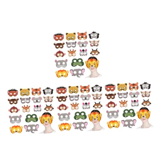BESTonZON 64 Stck. Teiliges Tiermasken aus Papier Bunte Dschungel Masken mit Elastischem Band Leicht und Bequem als Geburtstagsparty Foto Requisiten und Kostüm Zubehör BESTonZON 64 Stck. Teiliges Tiermasken aus Papier Bunte Dschungel Masken mit Elastischem Band Leicht und Bequem als Geburtstagsparty Foto Requisiten und Kostüm Zubehör von BESTonZON