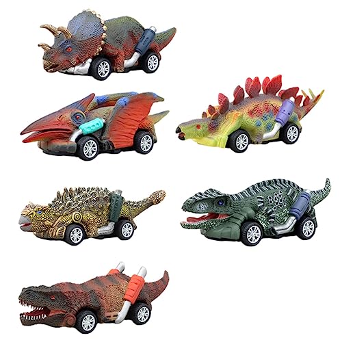 BESTonZON 6St Dinosaurier ziehen Auto zurück Kinderautos Spielzeug Spielzeug-Modell Autospielzeug Spielzeug für Kinder kinderspielzeug rutschendes Spielzeugauto gleitendes Spielzeug Plastik von BESTonZON