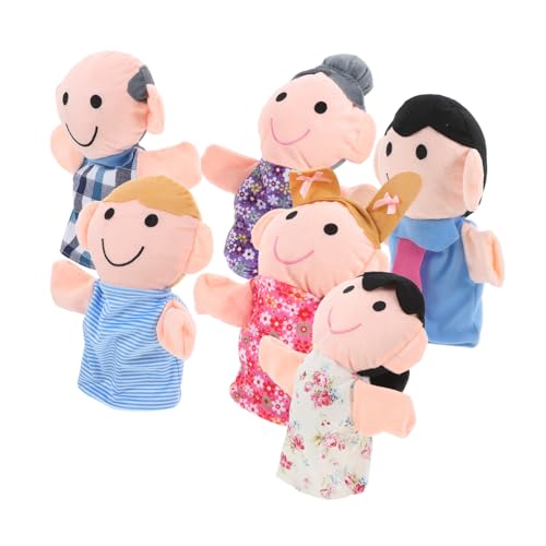 BESTonZON 6St Handpuppen Marionettenfamilie Puppen für kleine Marionetten Familienhandpuppe Puppentheater Familienspielzeug Plüschpuppen Lernspielzeug für ab 3 Jahren Stoff von BESTonZON