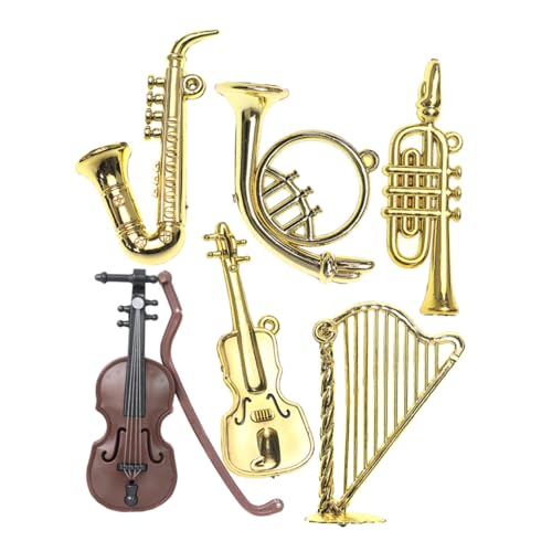 BESTonZON 6St Mini-Musikinstrument-Spielzeug Mini Musikinstrumente für Puppenhaus Mini Klassische Musikinstrumente Puppenhauszubehör Miniatur-Altsaxophon Mini-Kunststoff-Musikinstrument PVC von BESTonZON