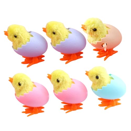 BESTonZON 6St Uhrwerk Huhn Babykorb Neuheit Ostern Tierspielzeug Kinderspielzeug Spielzeug für Kinder Haargummis Spielzeuge Osterkörbchen für Babys Hühnerspielzeug Küken Füllstoff Geschenk von BESTonZON