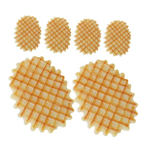 BESTonZON 6 Stücke Realistische Gefälschte Waffel Lebensmittel Modell Dekorative Waffel Cookie Requisiten für Küche und Restaurant Display von BESTonZON