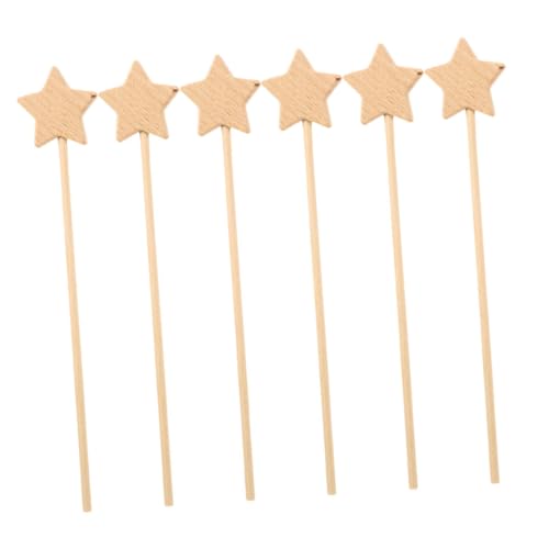 BESTonZON 6St Zauberstab Fairy Wand Fantasie glitzee dekoring spielzeuge Toy Leuchtstäbe Masse DIY Feenstäbe für Party Graffiti-Fee-Zauberstäbe Sternenstab unbemalter Feenstab Feenstock Holz von BESTonZON